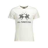 La Martina Elegant White Cotton Crew Neck Tee -   -  La Martina.